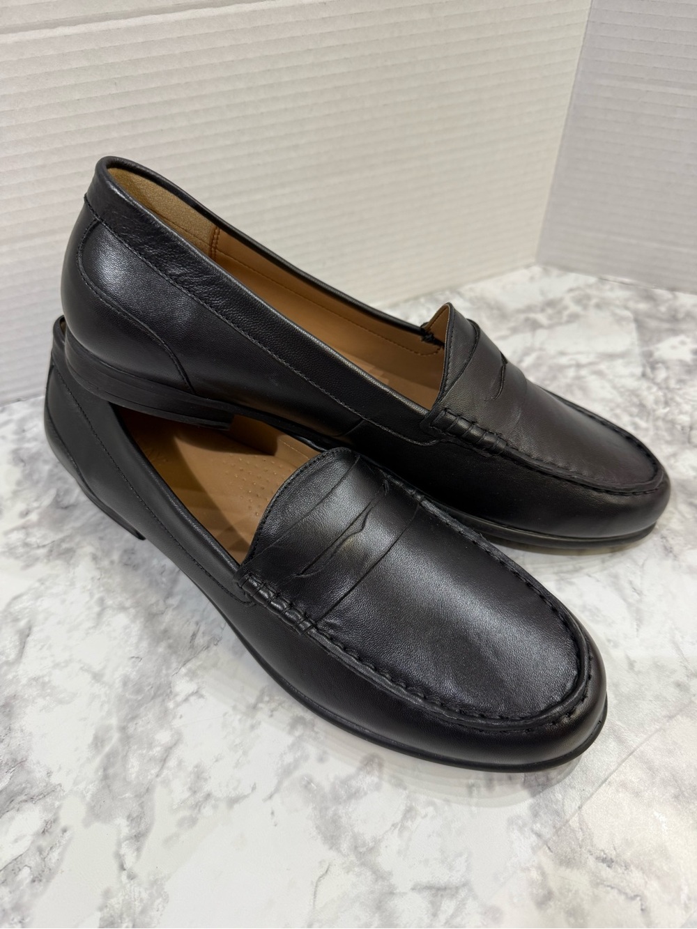 Array Harper Classic Black Leather Penny Loafers women